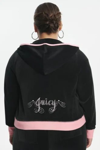 Bawełniana bluza z kapturem Sweetheart Cotton Velour w dużych rozmiarach Bawełniana bluza z kapturem Sweetheart Cotton Velour w dużych rozmiarach