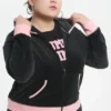 Bawełniana bluza z kapturem Sweetheart Cotton Velour w dużych rozmiarach Bawełniana bluza z kapturem Sweetheart Cotton Velour w dużych rozmiarach