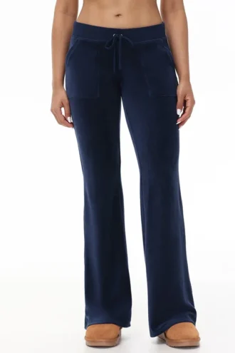 Bawełniane spodnie dresowe Hollywood Scottie z kieszeniami na zatrzaski z Cotton Velour Bawełniane spodnie dresowe Hollywood Scottie z kieszeniami na zatrzaski z Cotton Velour