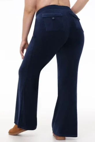 Bawełniane spodnie dresowe Hollywood Scottie z kieszeniami zapinanymi na zatrzaski w rozmiarze plus size Bawełniane spodnie dresowe Hollywood Scottie z kieszeniami zapinanymi na zatrzaski w rozmiarze plus size