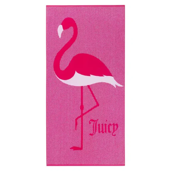 Bawełniany ręcznik plażowy z różowym flamingiem Bawełniany ręcznik plażowy z różowym flamingiem