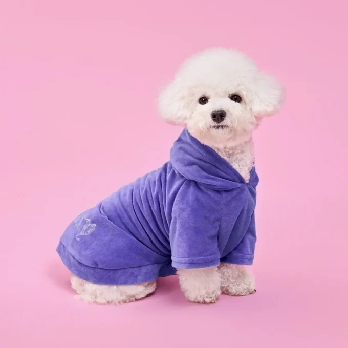Blingowa welurowa bluza z kapturem dla zwierząt Blingowa welurowa bluza z kapturem dla zwierząt