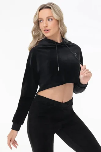 Bluza Big Bling z kapturem z asymetrycznym dołem i dużymi kryształkami Bluza Big Bling z kapturem z asymetrycznym dołem i dużymi kryształkami