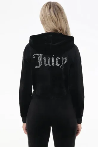 Bluza Big Bling z kapturem z asymetrycznym dołem i dużymi kryształkami Bluza Big Bling z kapturem z asymetrycznym dołem i dużymi kryształkami