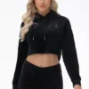 Bluza Big Bling z kapturem z asymetrycznym dołem i dużymi kryształkami Bluza Big Bling z kapturem z asymetrycznym dołem i dużymi kryształkami