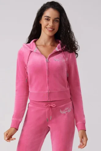 Bluza z kapturem Angel Couture Big Bling z weluru Bluza z kapturem Angel Couture Big Bling z weluru