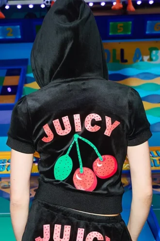 Bluza z kapturem Cherry Bling z weluru Bluza z kapturem Cherry Bling z weluru