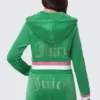 Bluza z kapturem i zamkiem błyskawicznym Heritage Stripe Bling Velour Bluza z kapturem i zamkiem błyskawicznym Heritage Stripe Bling Velour