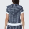 Bluza z kapturem na zamek, z krótkim rękawem i paskiem z logo w szortach Bluza z kapturem na zamek, z krótkim rękawem i paskiem z logo w szortach