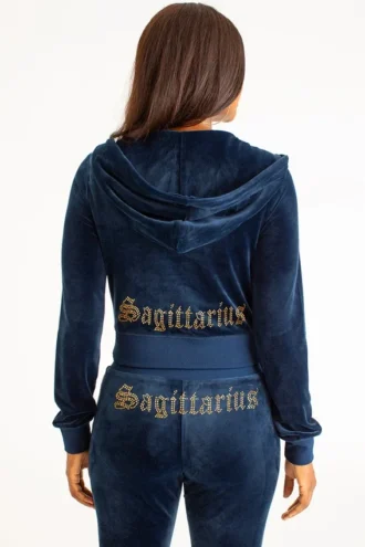 Bluza z kapturem Sagittarius z weluru z możliwością personalizacji Big Bling Bluza z kapturem Sagittarius z weluru z możliwością personalizacji Big Bling