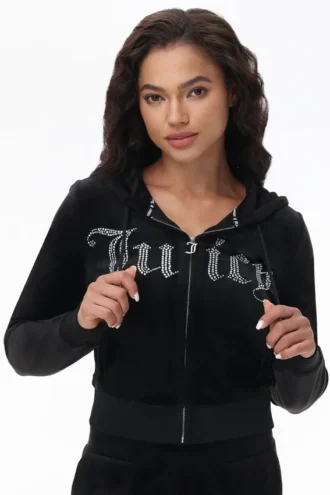 Bluza z kapturem z błyskotkami z przodu Bluza z kapturem z błyskotkami z przodu