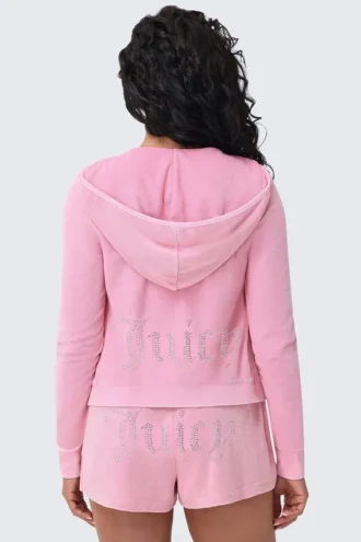 Bluza z kapturem z pranej frotte z dużym błyskotliwym logo Big Bling Bluza z kapturem z pranej frotte z dużym błyskotliwym logo Big Bling