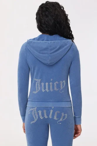 Bluza z kapturem z pranej frotte z dużym błyskotliwym logo Big Bling Bluza z kapturem z pranej frotte z dużym błyskotliwym logo Big Bling