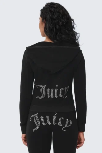 Bluza z kapturem z pranej frotte z dużym błyskotliwym logo Big Bling Bluza z kapturem z pranej frotte z dużym błyskotliwym logo Big Bling