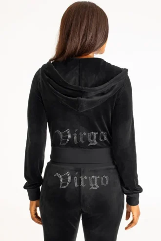 Bluza z kapturem z weluru „Big Bling” z motywem Panny Bluza z kapturem z weluru „Big Bling” z motywem Panny