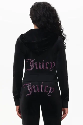 Bluza z kapturem z weluru w stylu Technicolor z Big Bling Bluza z kapturem z weluru w stylu Technicolor z Big Bling