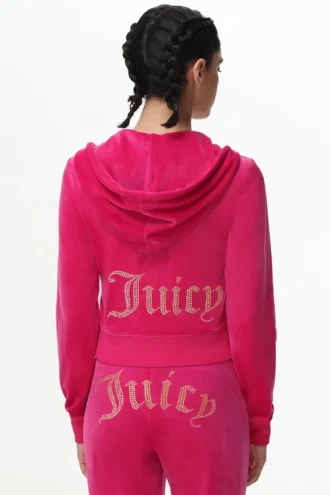 Bluza z kapturem z weluru w stylu Technicolor z Big Bling Bluza z kapturem z weluru w stylu Technicolor z Big Bling