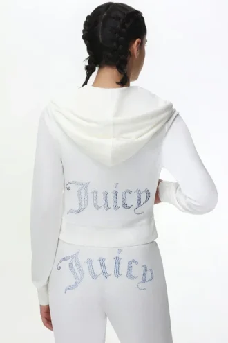 Bluza z kapturem z weluru w stylu Technicolor z Big Bling Bluza z kapturem z weluru w stylu Technicolor z Big Bling