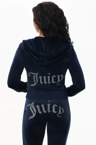 Bluza z kapturem z weluru w stylu Technicolor z Big Bling Bluza z kapturem z weluru w stylu Technicolor z Big Bling