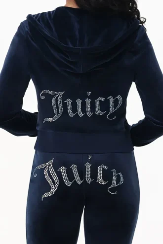 Bluza z kapturem z weluru w stylu Technicolor z Big Bling Bluza z kapturem z weluru w stylu Technicolor z Big Bling