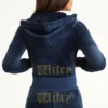 Bluza z kapturem z weluru z dużymi kryształkami Big Bling do personalizacji dla żony