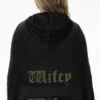Bluza z kapturem z weluru z dużymi kryształkami Big Bling do personalizacji dla żony