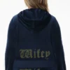 Bluza z kapturem z weluru z dużymi kryształkami Big Bling do personalizacji dla żony