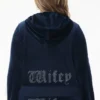 Bluza z kapturem z weluru z dużymi kryształkami Big Bling do personalizacji dla żony