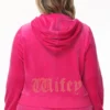 Bluza z kapturem z weluru z dużymi kryształkami Big Bling do personalizacji dla żony