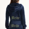 Bluza z kapturem z weluru z dużymi kryształkami Big Bling, którą można spersonalizować