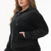 Bluza z kapturem z weluru z dużymi kryształkami Big Bling, którą można spersonalizować