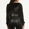 Bluza z kapturem z weluru z dużymi kryształkami Big Bling, którą można spersonalizować