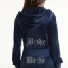 Bluza z kapturem z weluru z dużymi kryształkami Big Bling, którą można spersonalizować