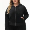 Bluza z kapturem z weluru z dużymi kryształkami Big Bling, którą można spersonalizować