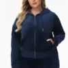 Bluza z kapturem z weluru z dużymi kryształkami Big Bling, którą można spersonalizować