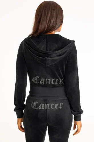 Bluza z kapturem z weluru z logo Big Bling, z możliwością personalizacji dla znaku Raka Bluza z kapturem z weluru z logo Big Bling, z możliwością personalizacji dla znaku Raka