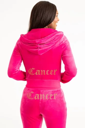 Bluza z kapturem z weluru z logo Big Bling, z możliwością personalizacji dla znaku Raka Bluza z kapturem z weluru z logo Big Bling, z możliwością personalizacji dla znaku Raka