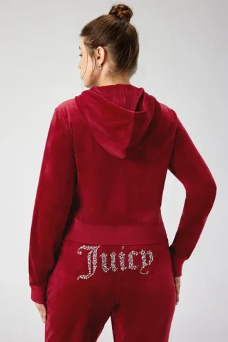 Bluza z kapturem z weluru z mieszanką kryształków w rozmiarze plus size Bluza z kapturem z weluru z mieszanką kryształków w rozmiarze plus size