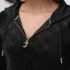 Bluza z kapturem z wytłoczonym welurem Bluza z kapturem z wytłoczonym welurem