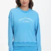 Bluza z okrągłym dekoltem z francuskiej dzianiny frotte z haftem Bluza z okrągłym dekoltem z francuskiej dzianiny frotte z haftem