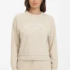 Bluza z okrągłym dekoltem z francuskiej dzianiny frotte z haftem Bluza z okrągłym dekoltem z francuskiej dzianiny frotte z haftem