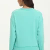 Bluza z okrągłym dekoltem z francuskiej dzianiny frotte z haftem Bluza z okrągłym dekoltem z francuskiej dzianiny frotte z haftem