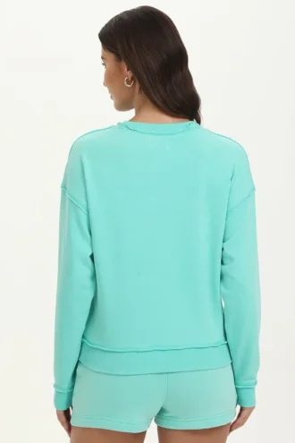 Bluza z okrągłym dekoltem z francuskiej dzianiny frotte z haftem