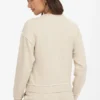 Bluza z okrągłym dekoltem z francuskiej dzianiny frotte z haftem Bluza z okrągłym dekoltem z francuskiej dzianiny frotte z haftem