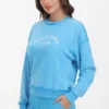 Bluza z okrągłym dekoltem z francuskiej dzianiny frotte z haftem Bluza z okrągłym dekoltem z francuskiej dzianiny frotte z haftem