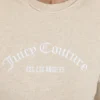 Bluza z okrągłym dekoltem z francuskiej dzianiny frotte z haftem Bluza z okrągłym dekoltem z francuskiej dzianiny frotte z haftem