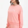 Bluza z okrągłym dekoltem z francuskiej dzianiny frotte z haftem Bluza z okrągłym dekoltem z francuskiej dzianiny frotte z haftem
