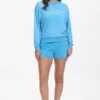 Bluza z okrągłym dekoltem z francuskiej dzianiny frotte z haftem Bluza z okrągłym dekoltem z francuskiej dzianiny frotte z haftem