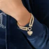 Bransoletka z podwójnym łańcuszkiem i kłódką w kształcie serca Bransoletka z podwójnym łańcuszkiem i kłódką w kształcie serca