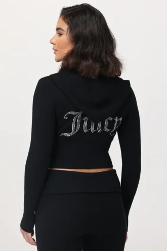 Dzianinowa bluza z kapturem z dużą błyskotką Big Bling Dzianinowa bluza z kapturem z dużą błyskotką Big Bling